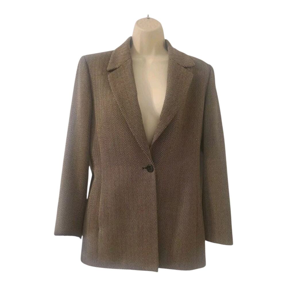 Dana Buchman Women’s Size 6 Cashmere Wool Blend Herringbone Blazer Career Jacket